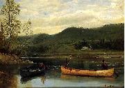 Albert Bierstadt Men in Two Canoes china oil painting artist